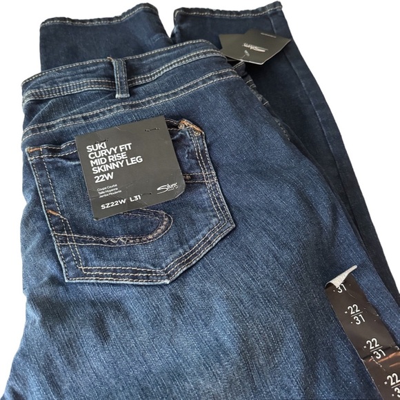 Silver Jeans Suki Skinny Midrise Curvy Fit Jeans 22W - Picture 6 of 16